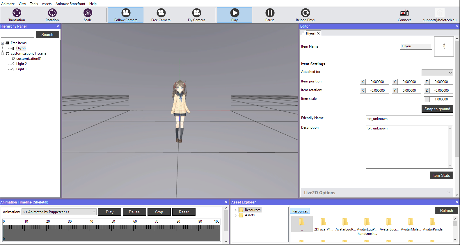how to use live2d animator